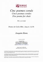 Cinc poemes corals-Música coral catalana (publicació en pdf)-Partitures Intermig