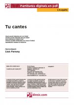 Tu cantes-L'Esquitx (peces soltes en pdf)-Escoles de Música i Conservatoris Grau Elemental-Partitures Bàsic