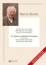 12. Quatre mélodies françaises-Cançons de Narcís Bonet-Partituras Avanzado