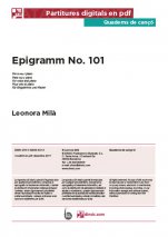 Epigramm No. 101-Quaderns de cançó (peces soltes en pdf)-Escuelas de Música i Conservatorios Grado Superior-Partituras Avanzado