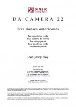 Da Camera 22: Tres danses americanes per a quartet de corda-Da Camera (publicació en pdf)-Partitures Bàsic