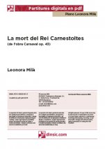 La mort del Rei Carnestoltes, Carnaval op. 43-Col·lecció Piano Leonora Milà (peces soltes en pdf)-Escoles de Música i Conservatoris Grau Superior-Partitures Avançat