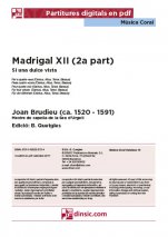 Madrigal XII (2a part)-Música coral catalana (piezas sueltas en pdf)-Partituras Intermedio