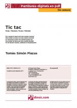 Tic tac-Da Camera (peces soltes en pdf)-Escoles de Música i Conservatoris Grau Elemental-Partitures Bàsic