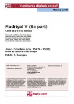 Madrigal V (6a part)-Música coral catalana (piezas sueltas en pdf)-Partituras Intermedio