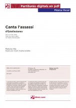 Canta l'assassí (para coro mixto y piano)-Música vocal (canciones sueltas en pdf)-Escuelas de Música i Conservatorios Grado Superior-Partituras Avanzado